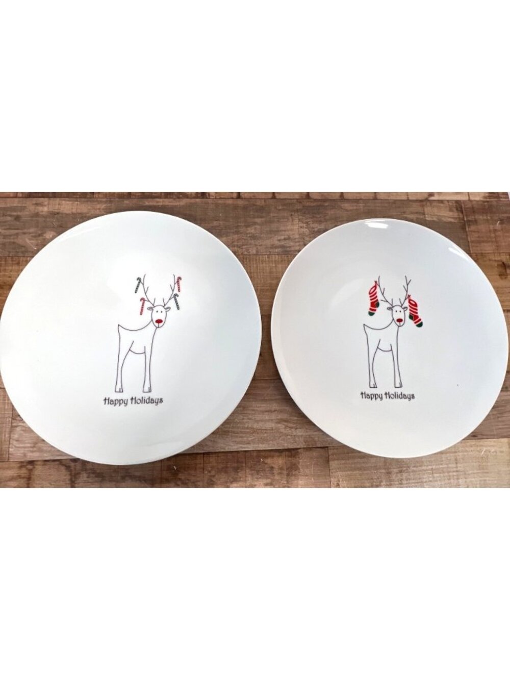 Gordon Bleu Happy Holidays Reindeer Plates Set Of 2